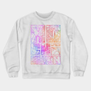 Ho Chi Minh, Vietnam City Map Typography - Colorful Crewneck Sweatshirt